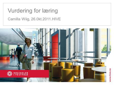 Vurdering for læring Camilla Wiig, 26.0kt.2011.HIVE.