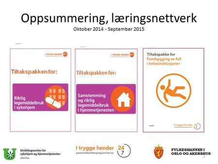 1 Oppsummering, læringsnettverk Oktober 2014 - September 2015.