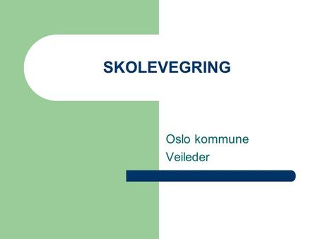 SKOLEVEGRING Oslo kommune Veileder.