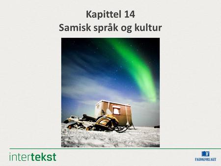Kapittel 14 Samisk språk og kultur. Mål Gjere greie for nokre hovudtrekk ved samisk kultur Forklare kva som ligg i omgrepet fornorsking Gjere greie for.