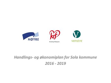Handlings- og økonomiplan for Sola kommune 2016 - 2019.