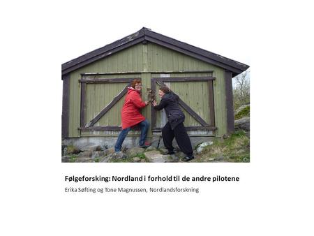 Følgeforsking: Nordland i forhold til de andre pilotene Erika Søfting og Tone Magnussen, Nordlandsforskning.