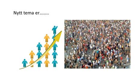 Nytt tema er……... BEFOLKNING. FOLKETALL. Forstår du disse ordene? NORSK MORSMÅL / ENGELSK SETNING PÅ NORSK MED ORDET. en befolkning et folketall å øke.