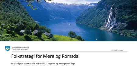 -Ein tydeleg medspelar FoI-strategi for Møre og Romsdal FoU-rådgivar Anna-Marie Hatlestad - regional og næringsavdelinga.