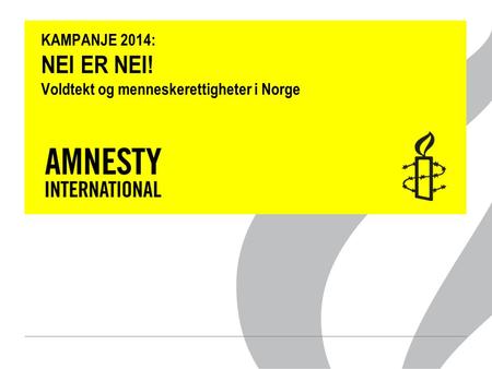 KAMPANJE 2014: NEI ER NEI! Voldtekt og menneskerettigheter i Norge.