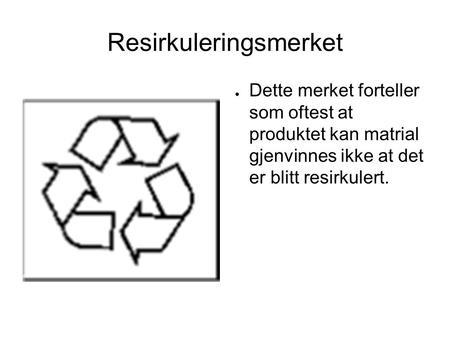 Resirkuleringsmerket