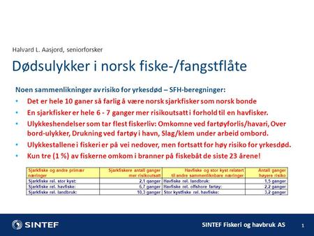 Dødsulykker i norsk fiske-/fangstflåte