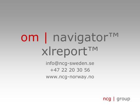 om | navigator™ xlreport™