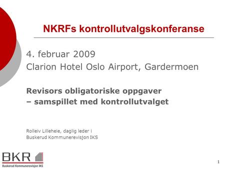 NKRFs kontrollutvalgskonferanse