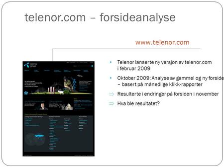 telenor.com – forsideanalyse