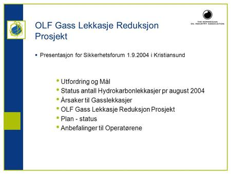 OLF Gass Lekkasje Reduksjon Prosjekt