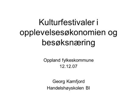 Georg Kamfjord Handelshøyskolen BI
