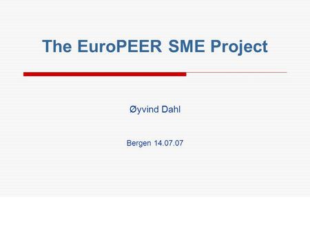 The EuroPEER SME Project