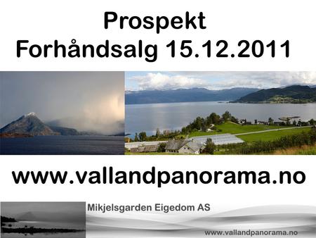 Prospekt Forhåndsalg 15.12.2011.