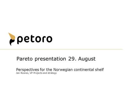 Pareto presentation 29. August