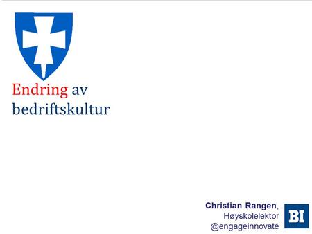 Christian Høyskolelektor, Handelshøyskolen BI Strategi, ledelse, innovasjon, markedsføring.
