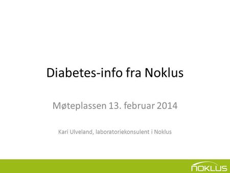 Diabetes-info fra Noklus