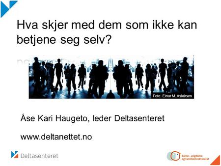 Foto: Einar M. Aslaksen Åse Kari Haugeto, leder Deltasenteret www.deltanettet.no.