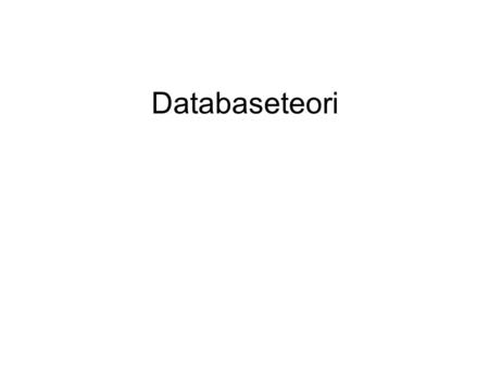 Databaseteori.