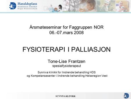 Årsmøteseminar for Faggruppen NOR mars 2008
