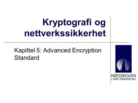 Kryptografi og nettverkssikkerhet