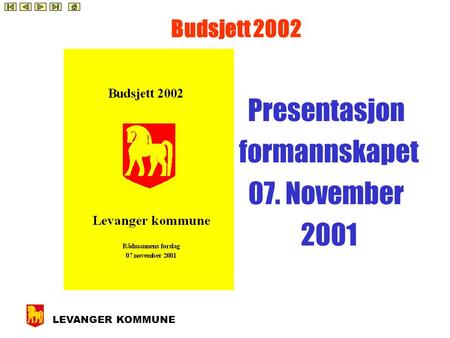 LEVANGER KOMMUNE Budsjett 2002 Presentasjon formannskapet 07. November 2001.