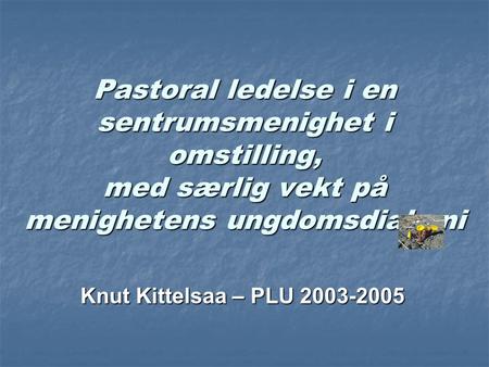 Pastoral ledelse i en sentrumsmenighet i omstilling, med særlig vekt på menighetens ungdomsdiakoni Knut Kittelsaa – PLU 2003-2005.