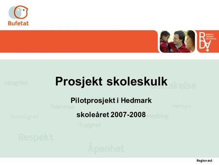 Prosjekt skoleskulk Pilotprosjekt i Hedmark skoleåret 2007-2008.
