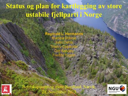 Status og plan for kartlegging av store ustabile fjellparti i Norge