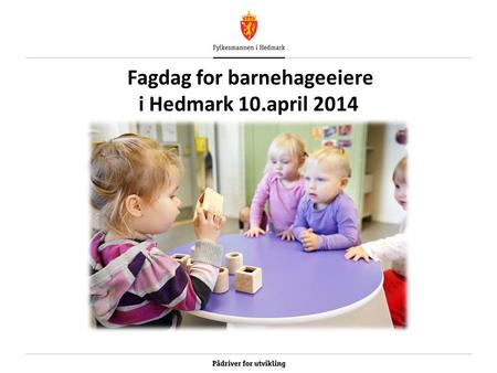 Fagdag for barnehageeiere i Hedmark 10.april 2014