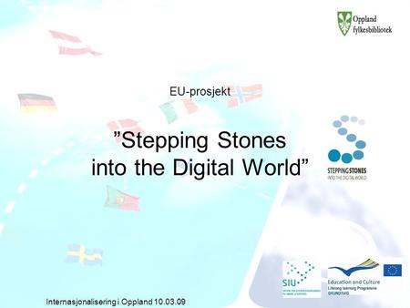 EU-prosjekt ”Stepping Stones into the Digital World” Internasjonalisering i Oppland 10.03.09.