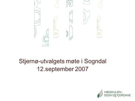 Stjernø-utvalgets møte i Sogndal 12.september 2007.