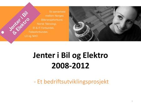 Jenter i Bil og Elektro 2008-2012 - Et bedriftsutviklingsprosjekt 1.
