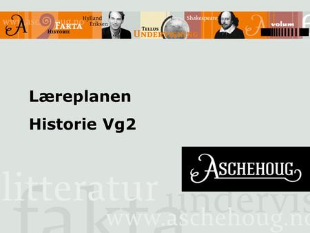 Læreplanen Historie Vg2.