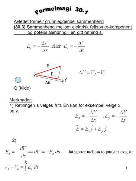 Formelmagi 30-1 Avledet formel/ grunnleggende sammenheng