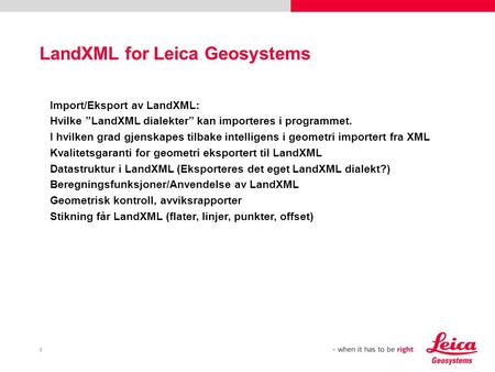 LandXML for Leica Geosystems