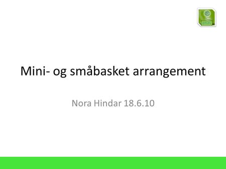 Mini- og småbasket arrangement Nora Hindar 18.6.10.
