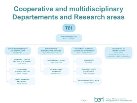 Page Cooperative and multidisciplinary Departements and Research areas 1.