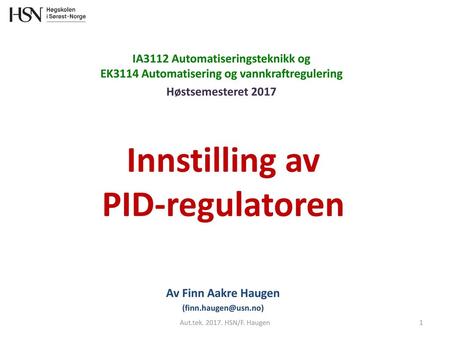 Innstilling av PID-regulatoren