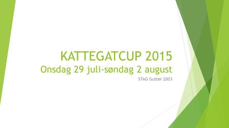 KATTEGATCUP 2015 Onsdag 29 juli-søndag 2 august STAG Gutter 2003.