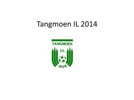 Tangmoen IL 2014. Status spillerstall menn Menn senior 1 spiller + 1 fra G19 Menn 6 divisjon 20 stk. + 3 Junior 19 gutter 16 stk. (?) + 1 fra Remyra G16.