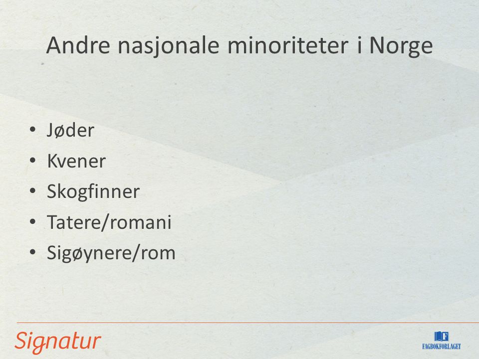 Andre nasjonale minoriteter i Norge