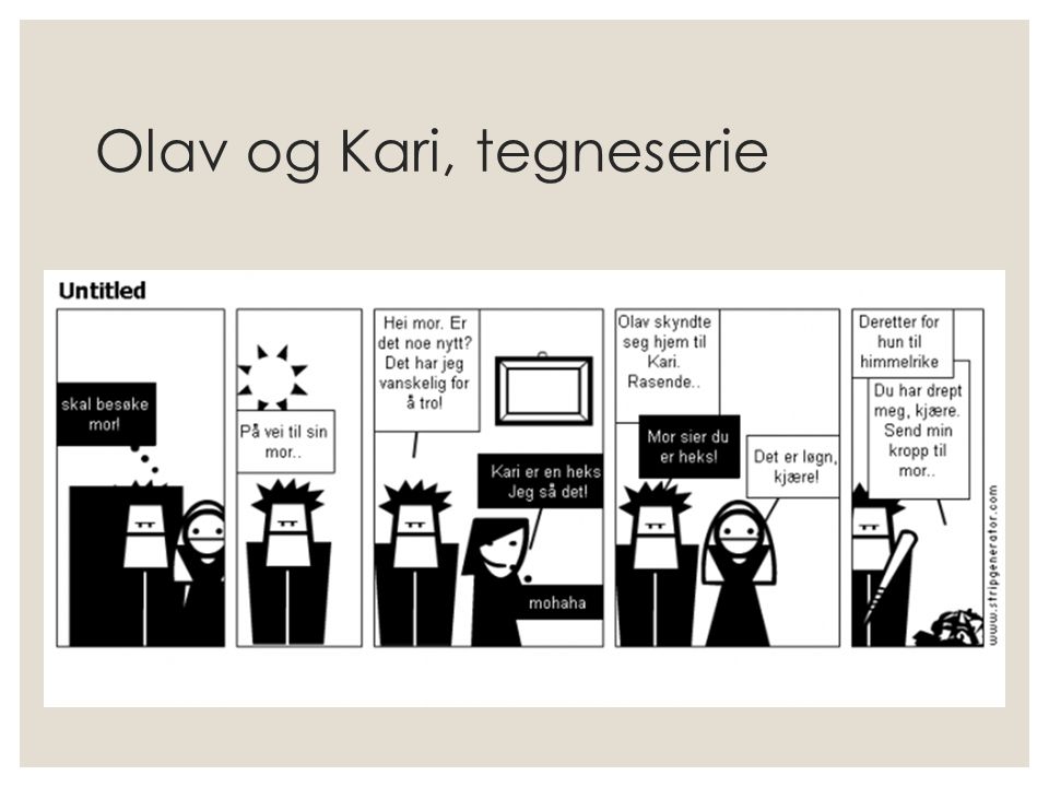 Olav og Kari, tegneserie