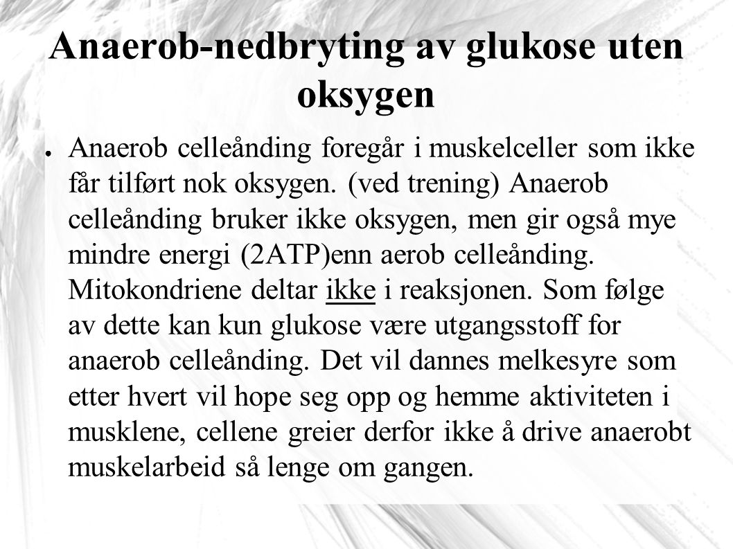 Anaerob-nedbryting av glukose uten oksygen