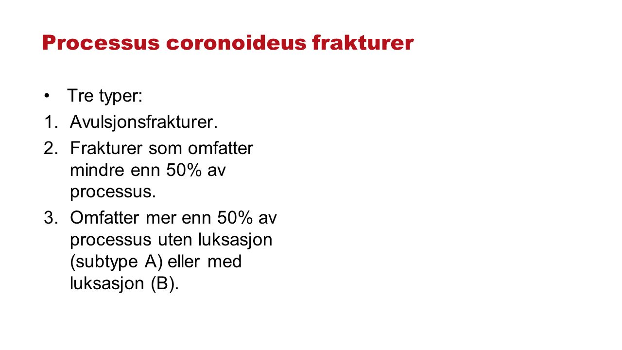 Processus coronoideus frakturer