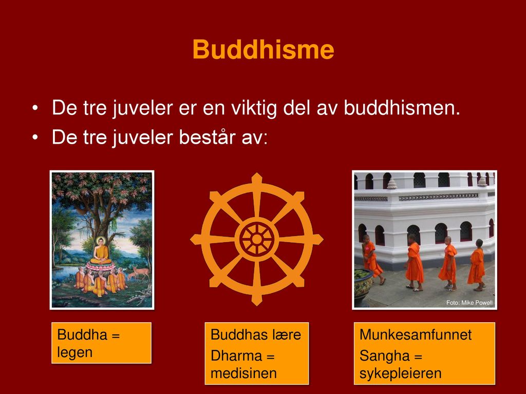 Buddhisme De tre juveler er en viktig del av buddhismen.