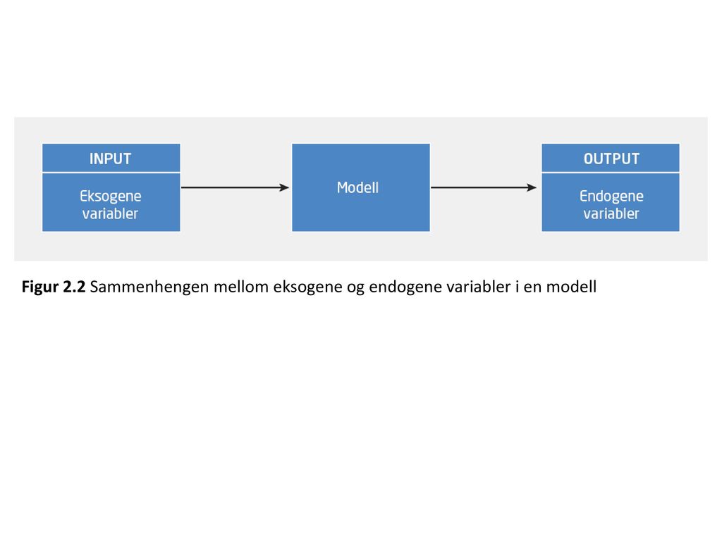 Figur 2.2 Sammenhengen mellom eksogene og endogene variabler i en modell