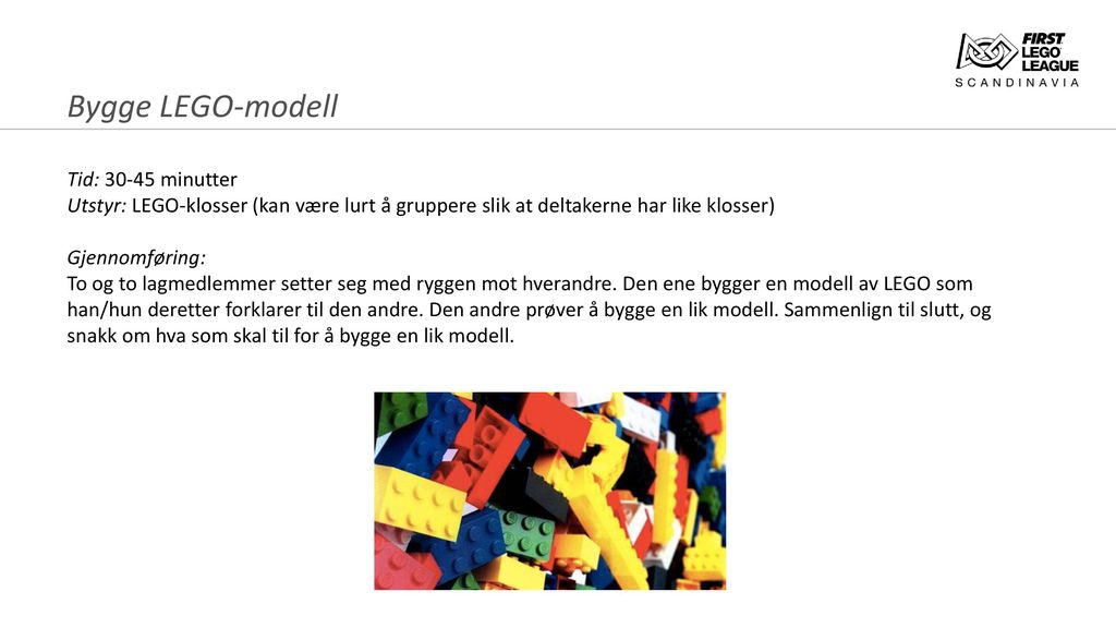 Bygge LEGO-modell Tid: minutter