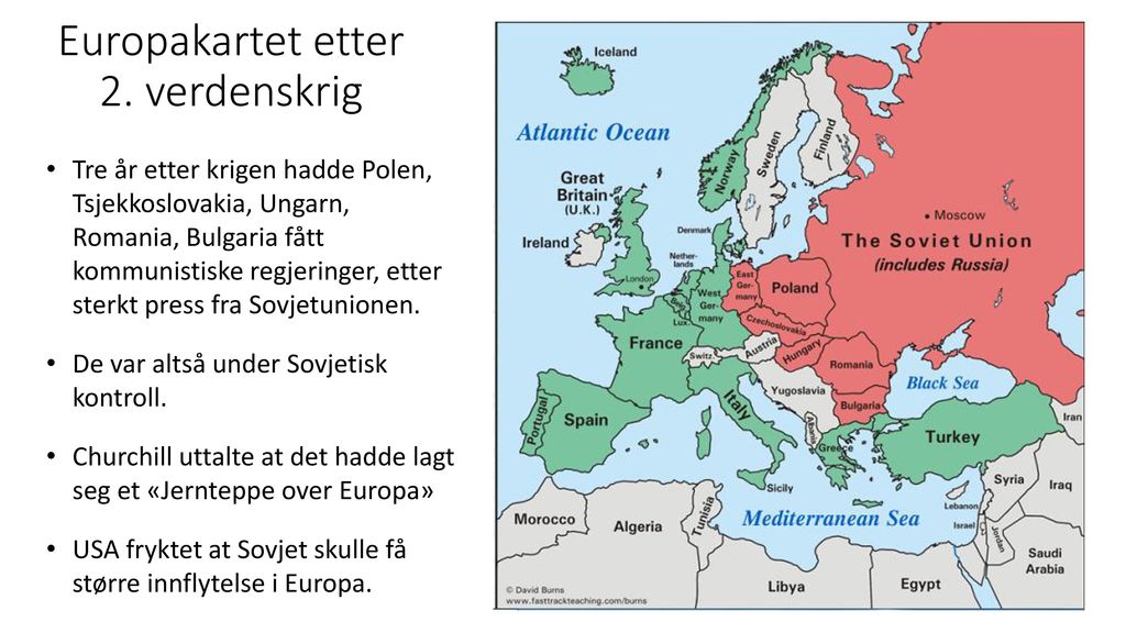 Europakartet etter 2. verdenskrig