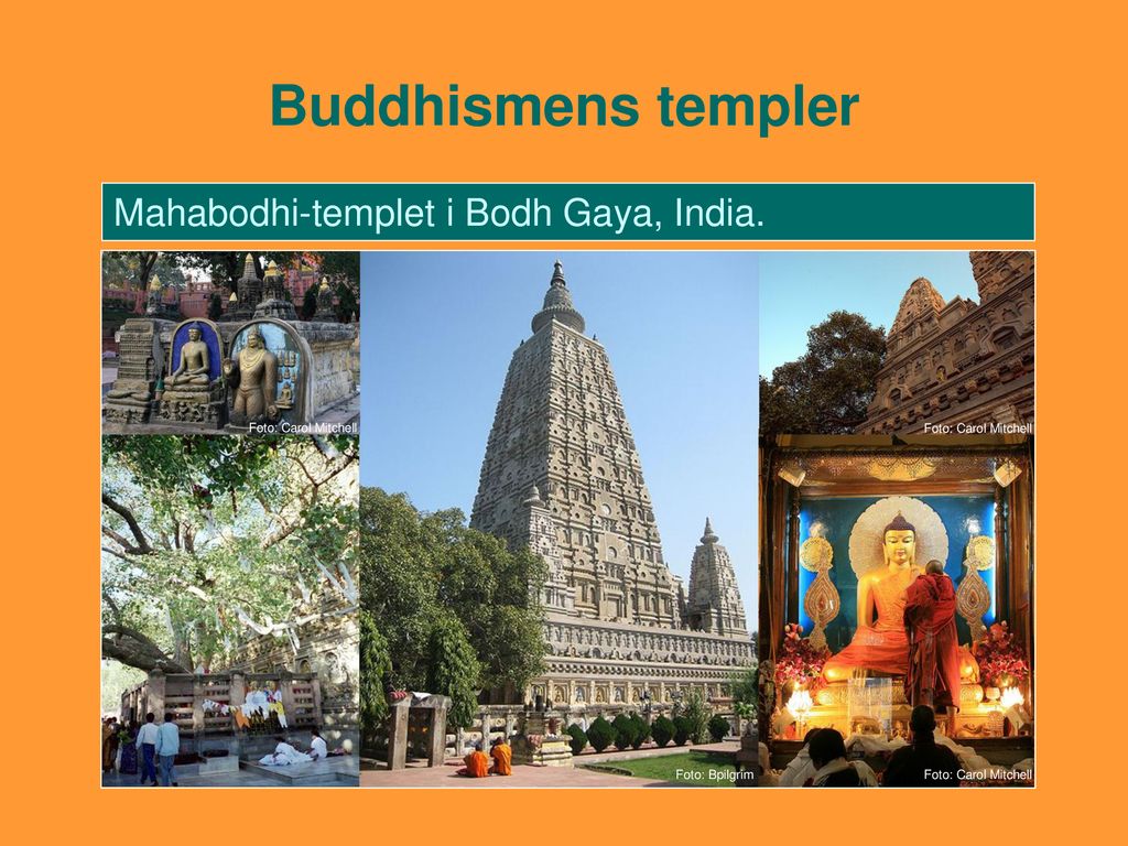 Buddhismens templer Mahabodhi-templet i Bodh Gaya, India.
